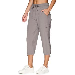 imageRBX Active Womens Cargo Capri Pant with Pockets Fashion Lightweight Woven with DrawstringTawny Taupe