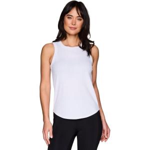 imageRBX Active Womens Fashion Basics Regular Length Super Soft Flowy Yoga Tank TopRibbed White