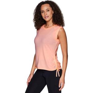 imageRBX Active Womens Fashion Basics Regular Length Super Soft Flowy Yoga Tank TopShirred Pale Peach