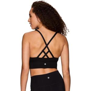 imageRBX Active Womens Fashion Strappy Seamless Low Impact Workout Sports BraCriss Cross Black