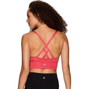 imageRBX Active Womens Fashion Strappy Seamless Low Impact Workout Sports BraCriss Cross Coral