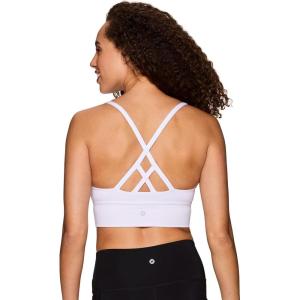 imageRBX Active Womens Fashion Strappy Seamless Low Impact Workout Sports BraCriss Cross White