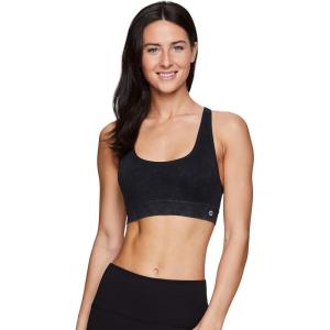 imageRBX Active Womens Fashion Strappy Seamless Low Impact Workout Sports BraStonewash Black