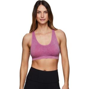 imageRBX Active Womens Fashion Strappy Seamless Low Impact Workout Sports BraStonewash Magenta