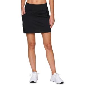 imageRBX Active Womens Fashion Stretch Knit Flat Front GolfTennis Athletic Skort with Attached Bike Short and PocketsBlack