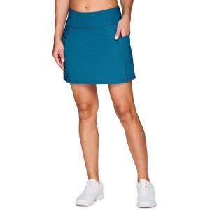 imageRBX Active Womens Fashion Stretch Knit Flat Front GolfTennis Athletic Skort with Attached Bike Short and PocketsTeal