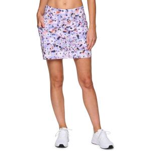 imageRBX Active Womens Fashion Stretch Knit Flat Front GolfTennis Athletic Skort with Attached Bike Short and PocketsWatercolor Meadow Multi
