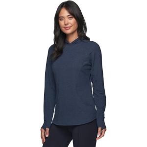 imageRBX Active Womens Fashion Yoga Lightweight Long Sleeve Pullover Hoodie TopHeathered Dark Teal