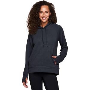 imageRBX Active Womens Fashion Yoga Lightweight Long Sleeve Pullover Hoodie TopJacquard Greyteal