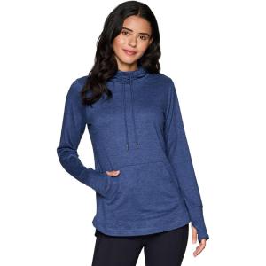 imageRBX Active Womens Fashion Yoga Long Sleeve Soft Lightweight Hoodie Pullover TopBlue Shadow Heather