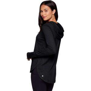imageRBX Active Womens Fashion Yoga Long Sleeve Soft Lightweight Hoodie Pullover TopHood Blackgrey