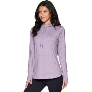 imageRBX Active Womens Fashion Yoga Long Sleeve Soft Lightweight Hoodie Pullover TopLavender Smoke Heather