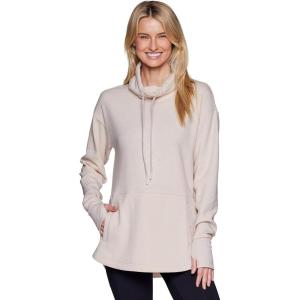 imageRBX Active Womens Lightweight Soft Plush Fleece Cowl Neck Pullover SweatshirtTunic Sand