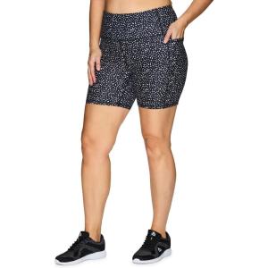 imageRBX Active Womens Plus Size Fashion Athletic 9Inch Inseam High Waist Workout Yoga Bike Short with Pockets