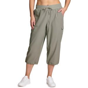 imageRBX Active Womens Plus Size Fashion Lightweight Woven Body Skimming Drawstring Cargo Capri PantSmoke Sage
