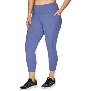 imageRBX Active Womens Plus Size Stretch AnkleFull Length Workout Running Gym Yoga Leggings78 Solid Periwinkle