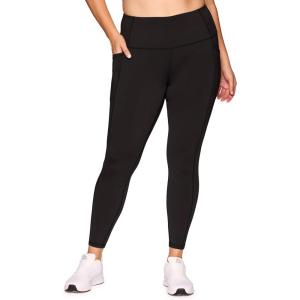 imageRBX Active Womens Plus Size Stretch AnkleFull Length Workout Running Gym Yoga LeggingsSolid Jet Black