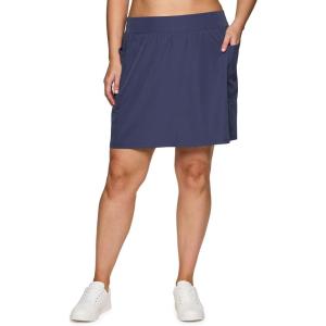imageRBX Active Womens Plus Size Stretch Woven Athletic Skort with Attached Bike Short and PocketsSmoke Blue