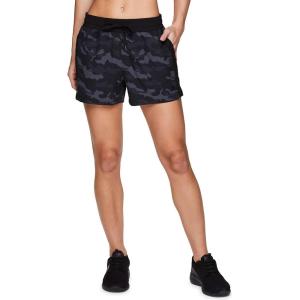 imageRBX Active Womens Relaxed Fit Breathable Ventilated Stretch Woven Athletic Walking Short with PocketsBlack Camo