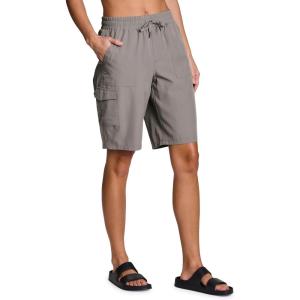 imageRBX Active Womens Relaxed Fit Breathable Ventilated Stretch Woven Athletic Walking Short with PocketsDriftwood 11inch