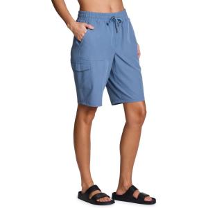 imageRBX Active Womens Relaxed Fit Breathable Ventilated Stretch Woven Athletic Walking Short with PocketsMoonlight Blue 11inch
