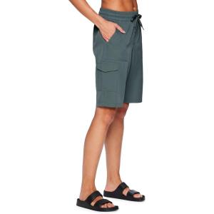 imageRBX Active Womens Relaxed Fit Breathable Ventilated Stretch Woven Athletic Walking Short with PocketsSea Green 11inch