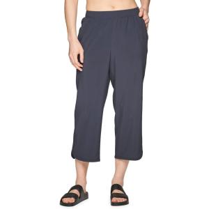 imageRBX Active Womens Relaxed Fit Lightweight Quick Drying Stretch Woven Pants with PocketsCapri Charcoal