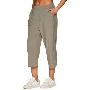 imageRBX Active Womens Relaxed Fit Lightweight Quick Drying Stretch Woven Pants with PocketsCapri Smoke Sage
