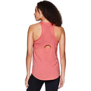 imageRBX Active Womens Sleeveless Athletic Performance Running Workout Yoga Tank Top with Mesh VentilationHeather Mesh Coral