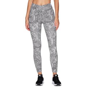 imageRBX Active Womens Ultra Hold 78 Ankle Full Length Printed Running Yoga LeggingBlackWhite Abstract Dot