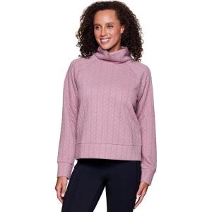 imageRBX Active Womens Ultra Soft Quilted Cowl Neck Pullover SweatshirtCable Light Pink
