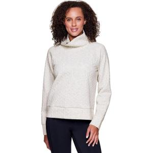 imageRBX Active Womens Ultra Soft Quilted Cowl Neck Pullover SweatshirtCable Oatmeal