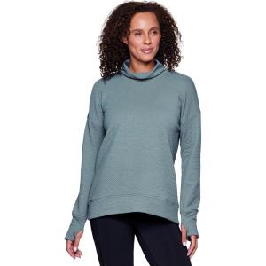 imageRBX Active Womens Ultra Soft Quilted Cowl Neck Pullover SweatshirtJacquard Blue Sage
