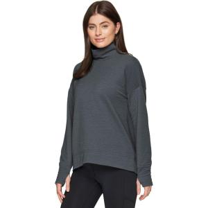imageRBX Active Womens Ultra Soft Quilted Cowl Neck Pullover SweatshirtJacquard Greygreen