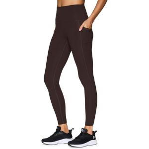 imageRBX Active Womens Ultra Soft Solid Workout Running Yoga Leggings with PocketsBlack Coffee