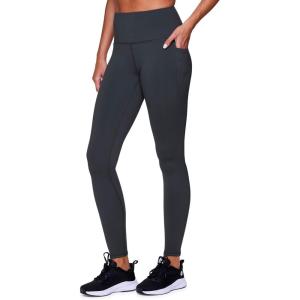 imageRBX Active Womens Ultra Soft Solid Workout Running Yoga Leggings with PocketsCloud Charcoal