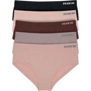 imageRBX Active Womens Underwear 5Pack Seamless Hipster Panties Bikini BriefsBlackPinkMulti Neutrals