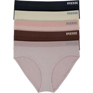 imageRBX Active Womens Underwear 5Pack Seamless Hipster Panties Bikini BriefsChevron BlackBeigePinkBrownTaupe