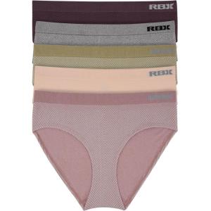 imageRBX Active Womens Underwear 5Pack Seamless Hipster Panties Bikini BriefsChevron GreyPlumOliveNudeMauve