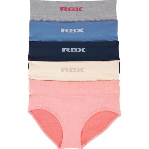 imageRBX Active Womens Underwear 5Pack Seamless Hipster Panties Bikini BriefsCoralBlueMulti
