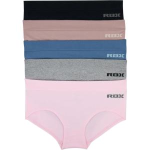 imageRBX Active Womens Underwear 5Pack Seamless Hipster Panties Bikini BriefsLight PinkGreyBluePinkBlack
