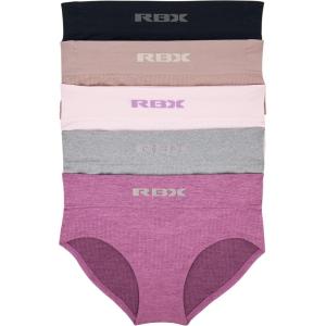 imageRBX Active Womens Underwear 5Pack Seamless Hipster Panties Bikini BriefsPinkPurpleNeutrals