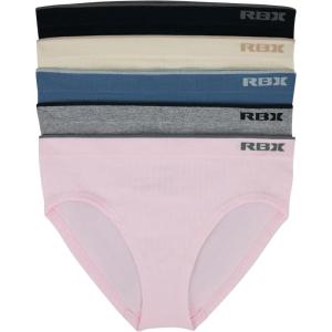 imageRBX Active Womens Underwear 5Pack Seamless Hipster Panties Bikini BriefsRib PinkGrey Multi