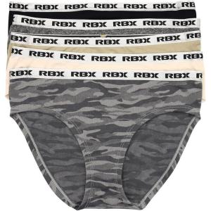 imageRBX Active Womens Underwear 5Pack Seamless Hipster Panties Bikini BriefsSolidCamo Multi
