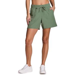 imageRBX Active Womens Walking Shorts Stretch Woven Quick Drying Workout Hiking Short with Pockets with Plus Sizes6inch Basil Green