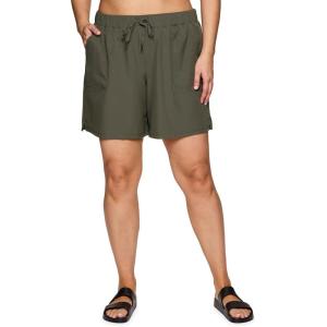 imageRBX Active Womens Walking Shorts Stretch Woven Quick Drying Workout Hiking Short with Pockets with Plus Sizes6inch Olive