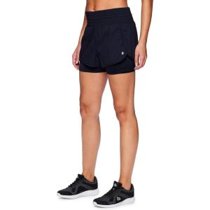 imageRBX Active Womens Workout Running Shorts with Attached Bike ShortSeersucker Navy