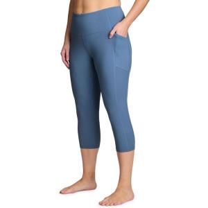imageRBX Activewear Plus Size Legging for Women in Capri Length High Waist Squat Proof Running Yoga Pants with PocketsMoonlight Blue