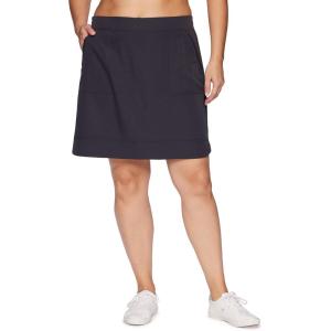 imageRBX Plus Size Longer Length Skort for Women Quick Drying Woven Pickleball Golf Skort with Pockets for Tennis Hiking RunningLong Charcoal