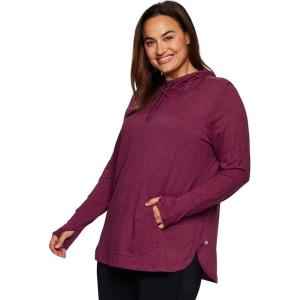 imageRBX Womens Plus Yoga Long Sleeve Running Athletic Workout Jersey Pullover Hoodie